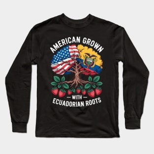 Ecuadorian Roots American Raised Tree Dual Nationality Long Sleeve T-Shirt